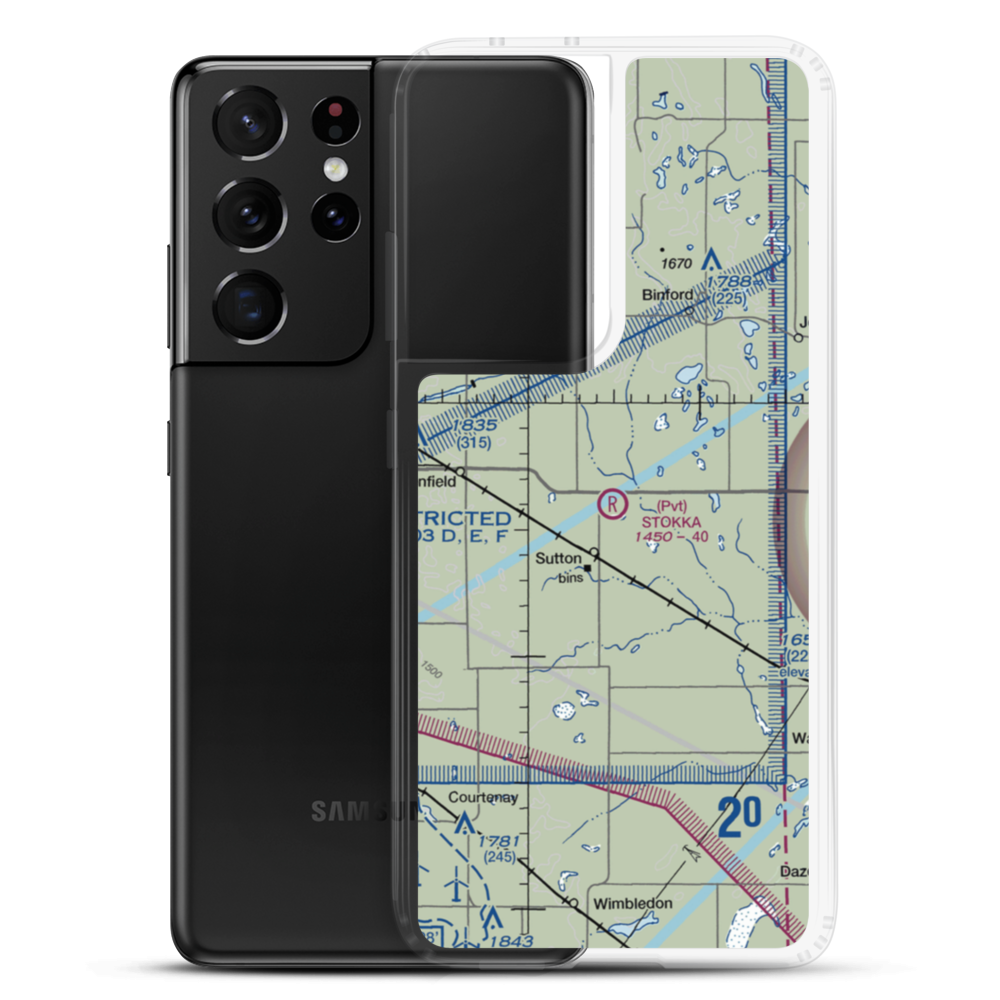 Stokka Airport (ND19) VFR Sectional Samsung Case Samsung Galaxy S21 Ultra model shown