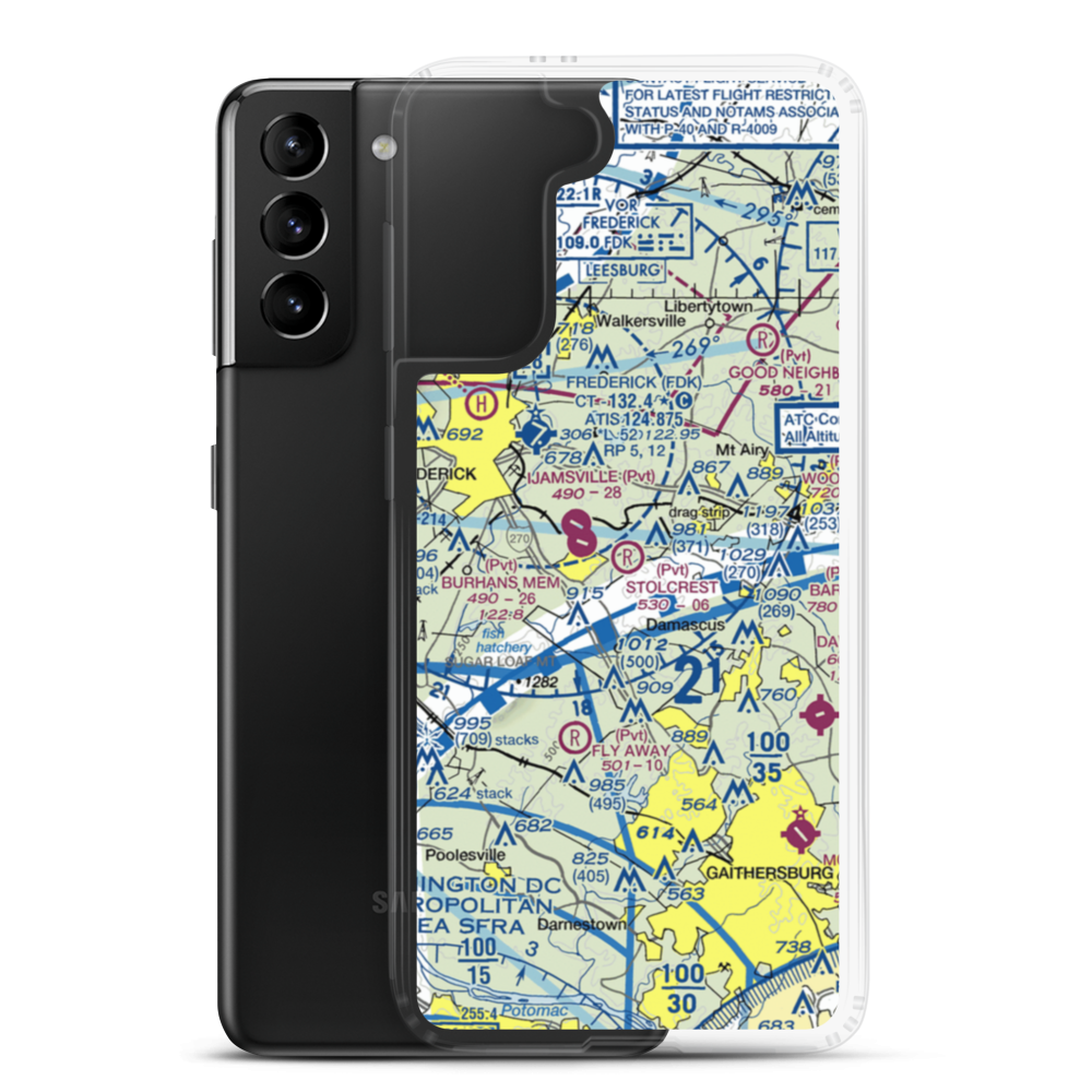 Stolcrest STOLport (MD75) VFR Sectional Samsung Case Samsung Galaxy S21 Plus model shown