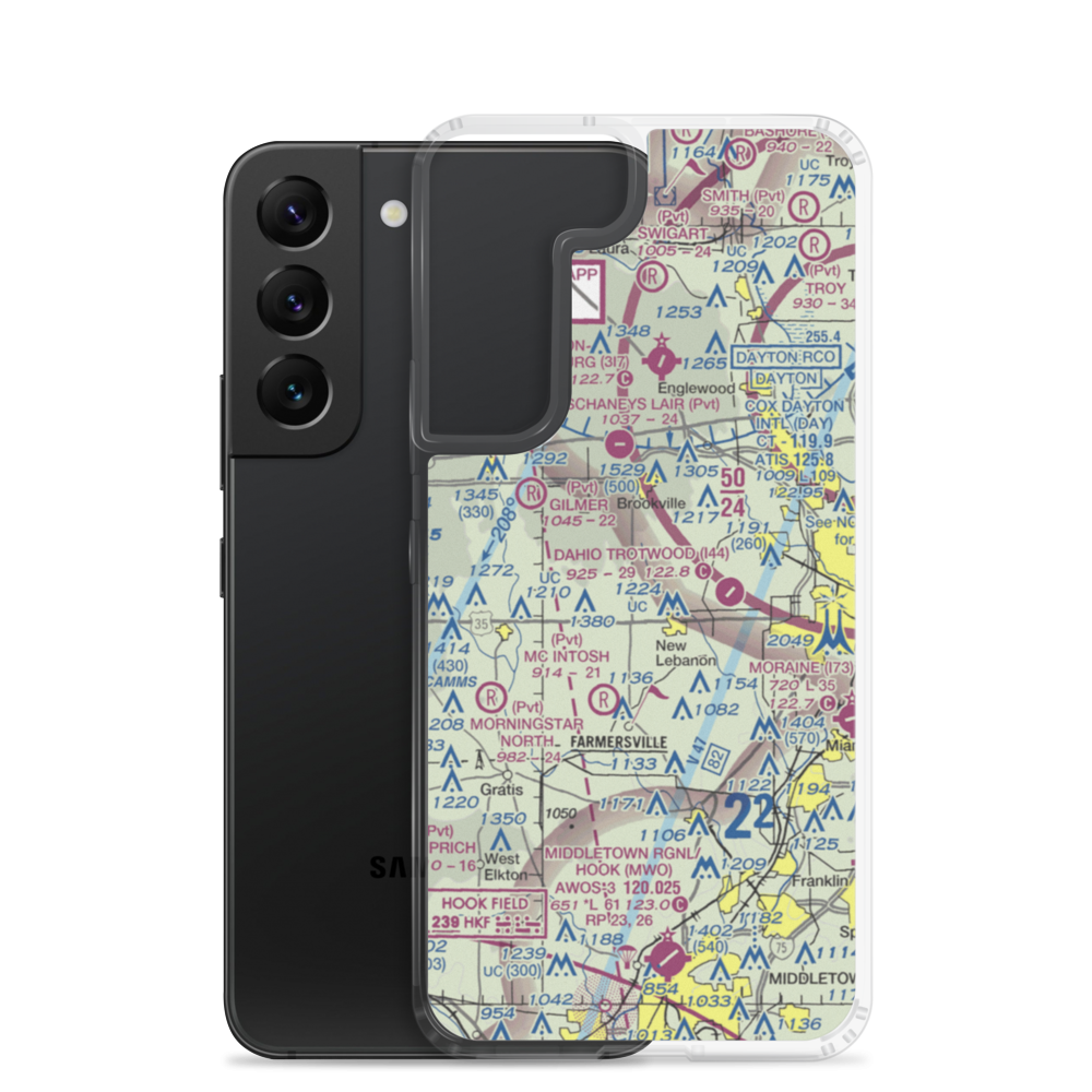Stone Airport (1OI6) VFR Sectional Samsung Case Samsung Galaxy S22 model shown