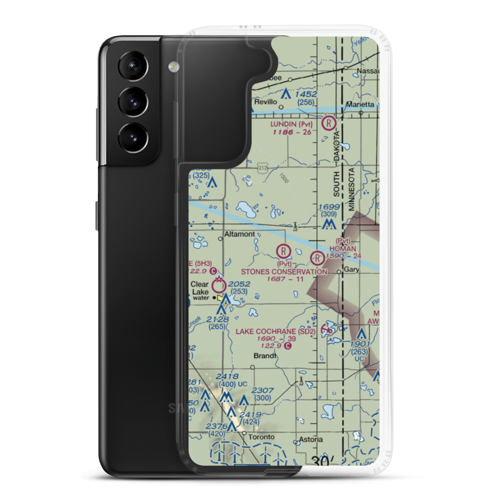 Stone's Conservation Airport (17SD) VFR Sectional Samsung Case Samsung Galaxy S21 Plus model shown