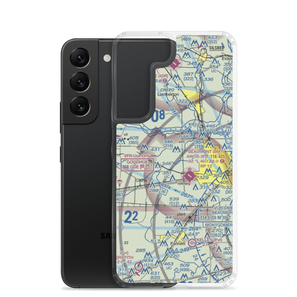 Stonecipher Airport (55TX) VFR Sectional Samsung Case Samsung Galaxy S22 model shown