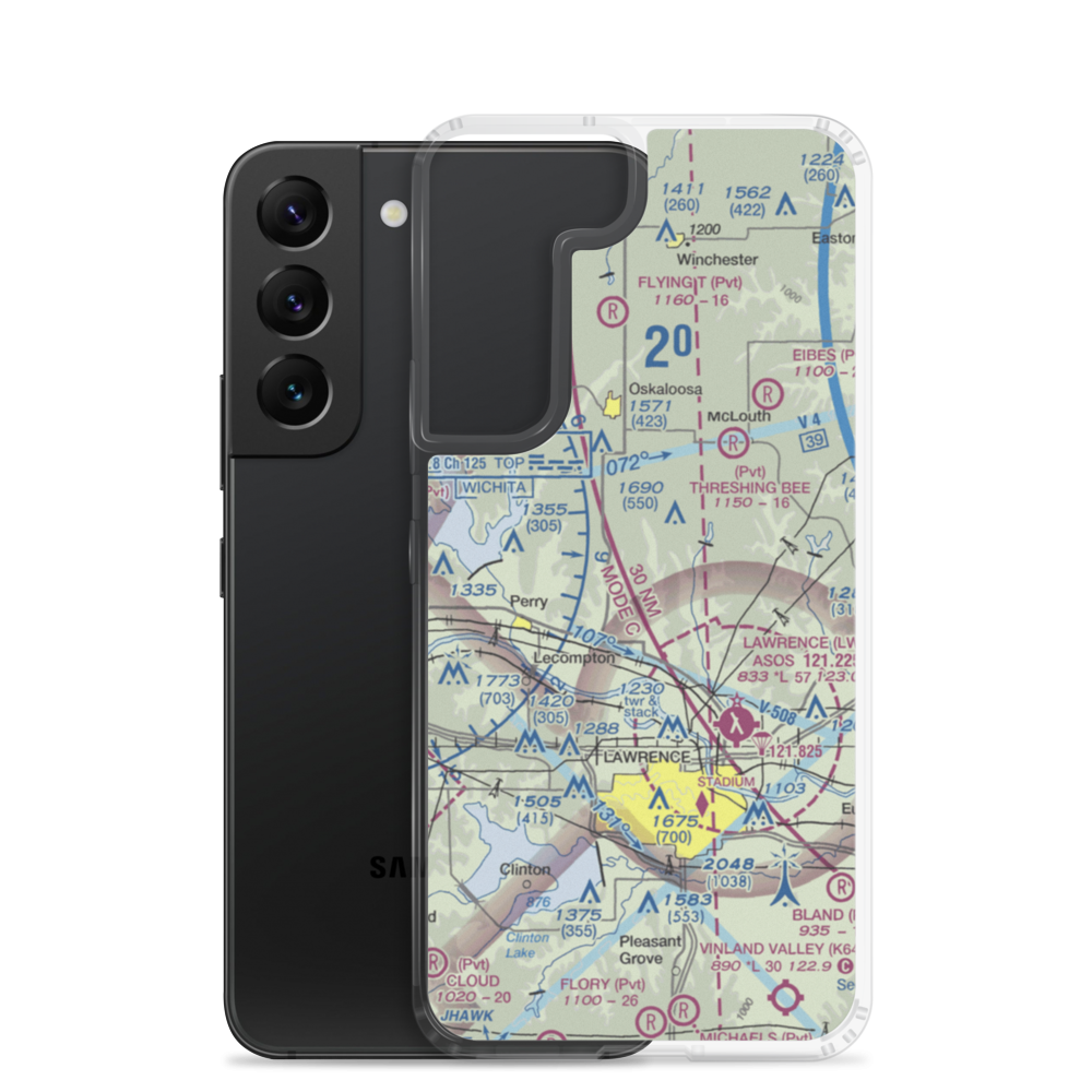 Stonehenge Airport (71KS) VFR Sectional Samsung Case Samsung Galaxy S22 model shown
