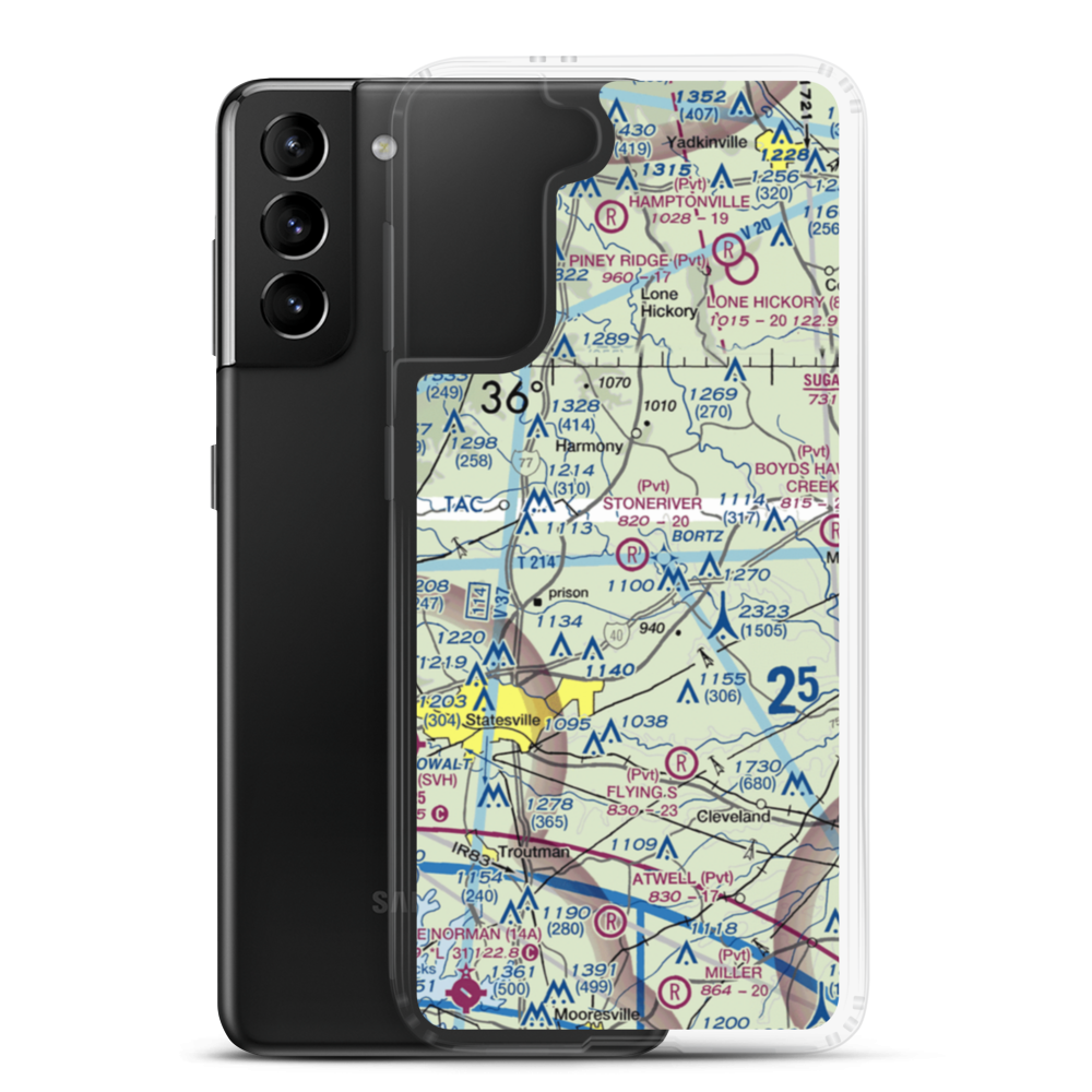 Stoneriver Airport (NC09) VFR Sectional Samsung Case Samsung Galaxy S21 Plus model shown