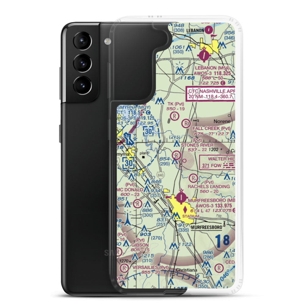 Stones River Airport (7TN3) VFR Sectional Samsung Case Samsung Galaxy S21 Plus model shown