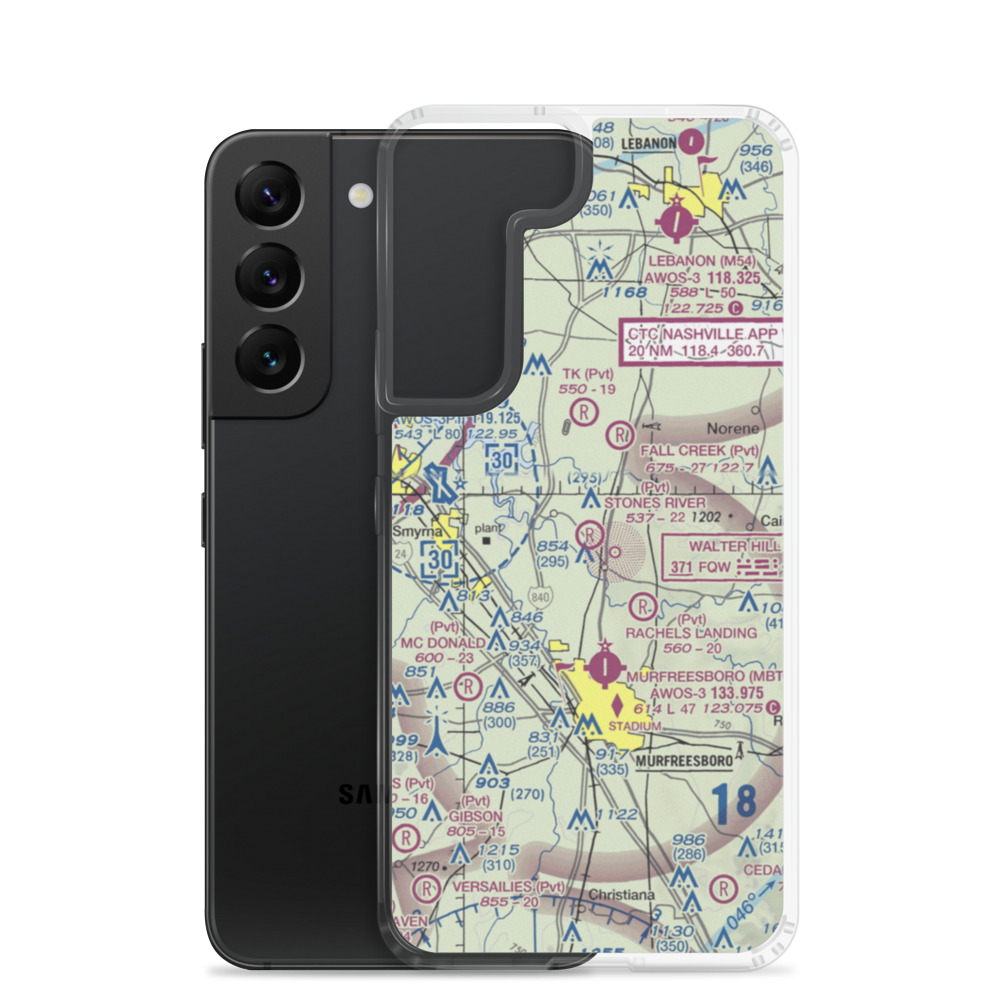 Stones River Airport (7TN3) VFR Sectional Samsung Case Samsung Galaxy S22 model shown