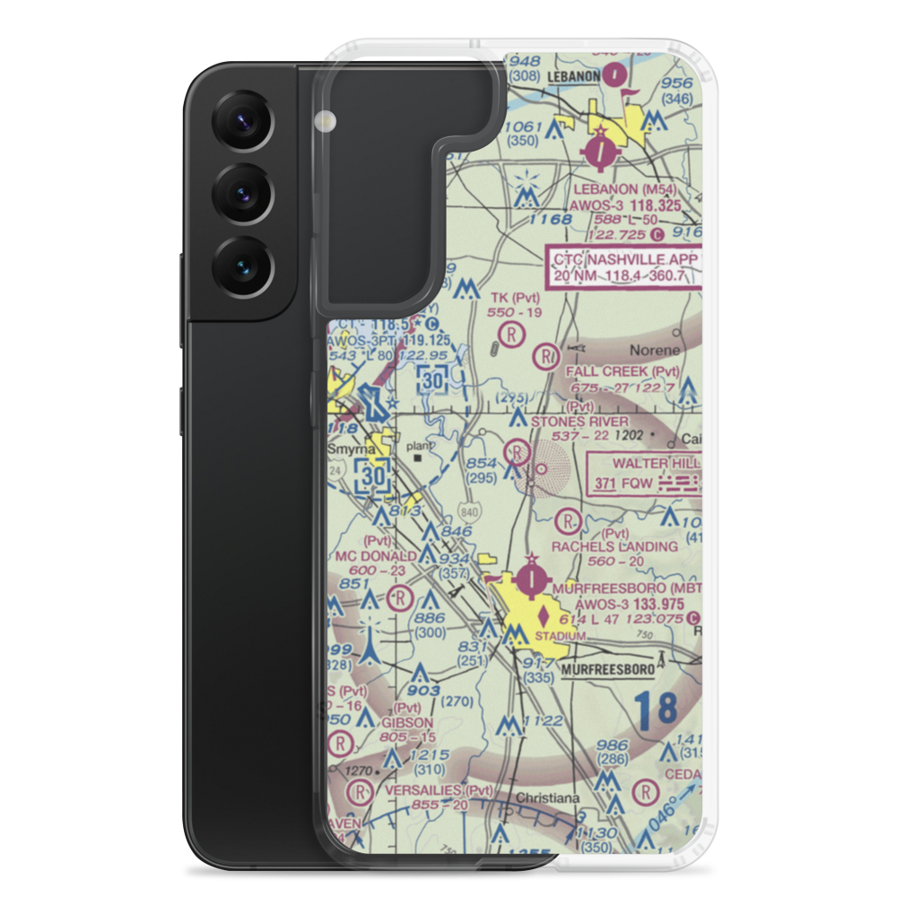 Stones River Airport (7TN3) VFR Sectional Samsung Case Samsung Galaxy S22 Plus model shown