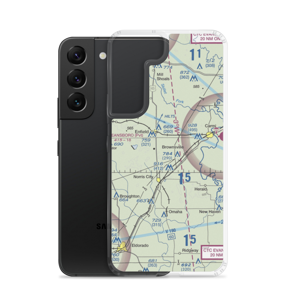 Stoney Real Estate Airport (LL13) VFR Sectional Samsung Case Samsung Galaxy S22 model shown