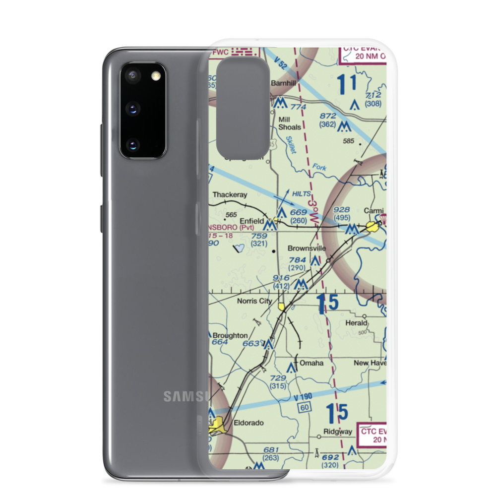 Stoney Real Estate Airport (LL13) VFR Sectional Samsung Case Samsung Galaxy S20 model shown