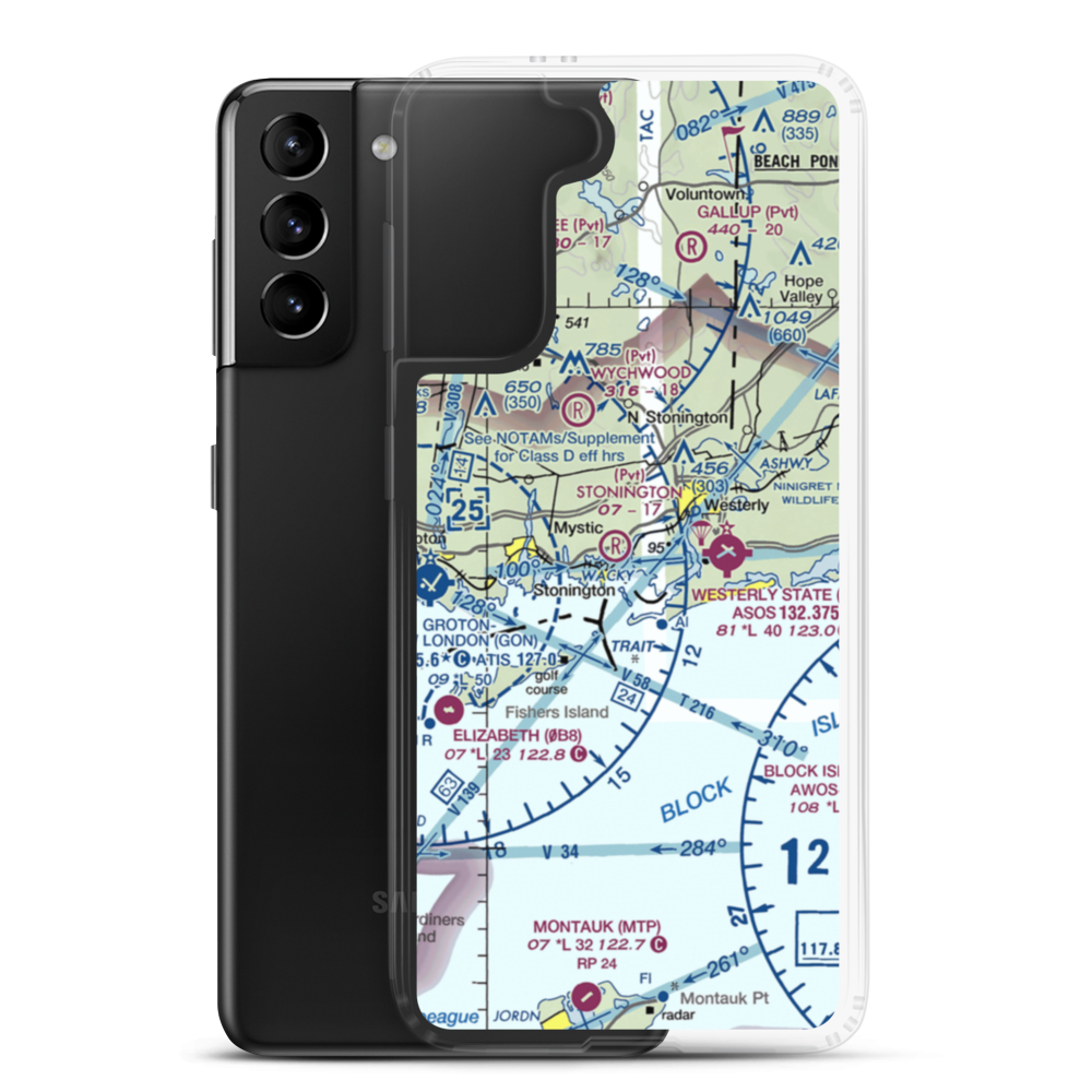 Stonington Airpark (CT80) VFR Sectional Samsung Case Samsung Galaxy S21 Plus model shown