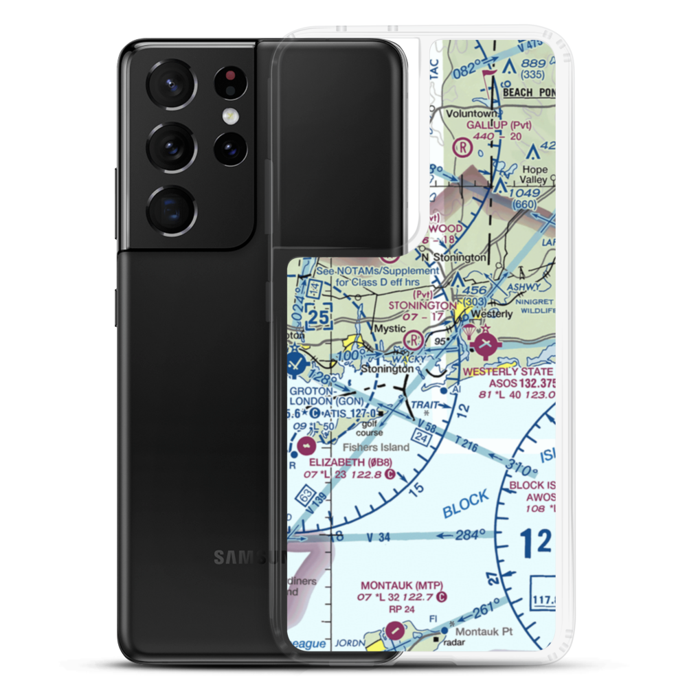 Stonington Airpark (CT80) VFR Sectional Samsung Case Samsung Galaxy S21 Ultra model shown