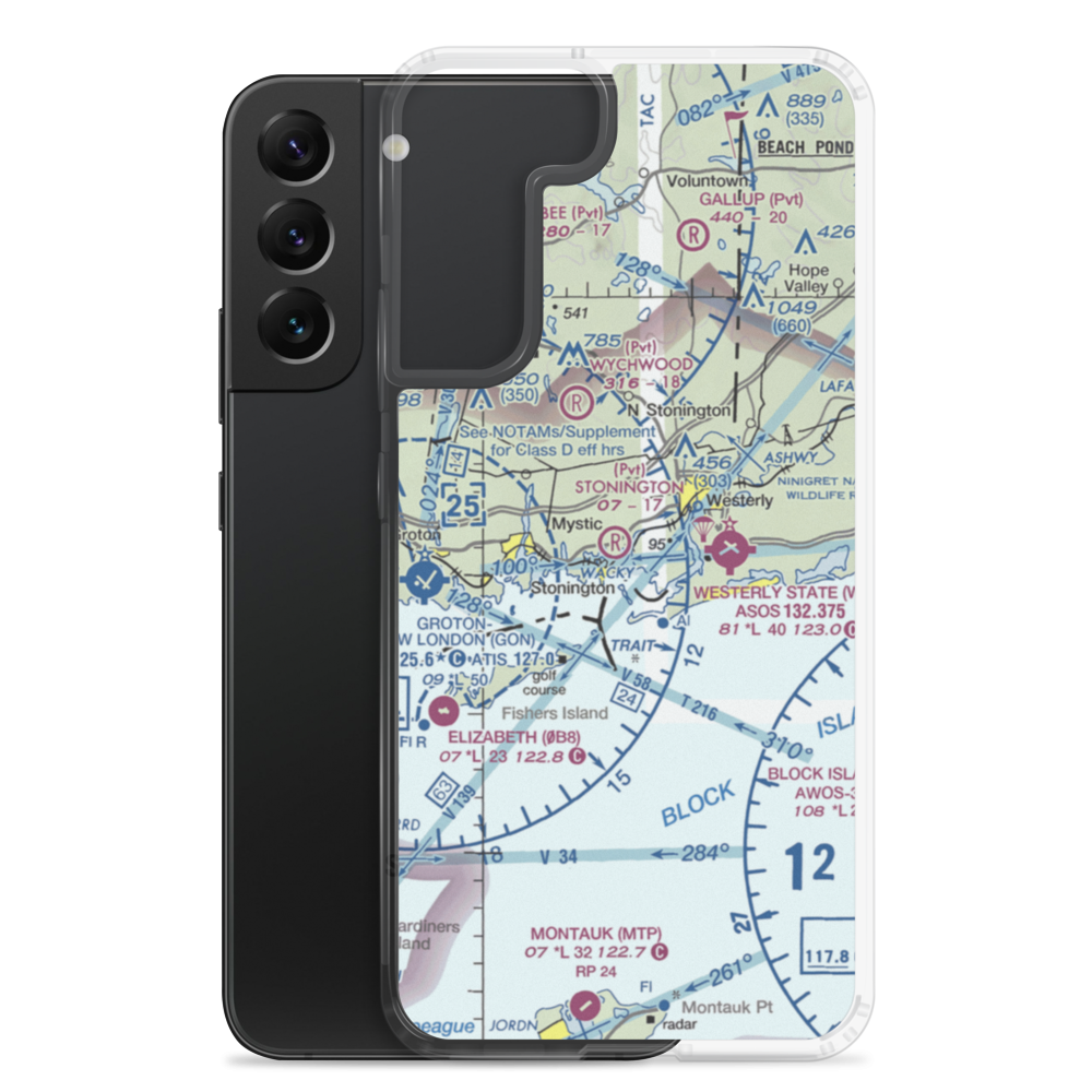 Stonington Airpark (CT80) VFR Sectional Samsung Case Samsung Galaxy S22 Plus model shown