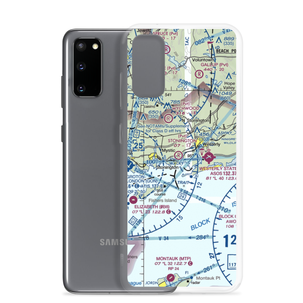 Stonington Airpark (CT80) VFR Sectional Samsung Case Samsung Galaxy S20 model shown