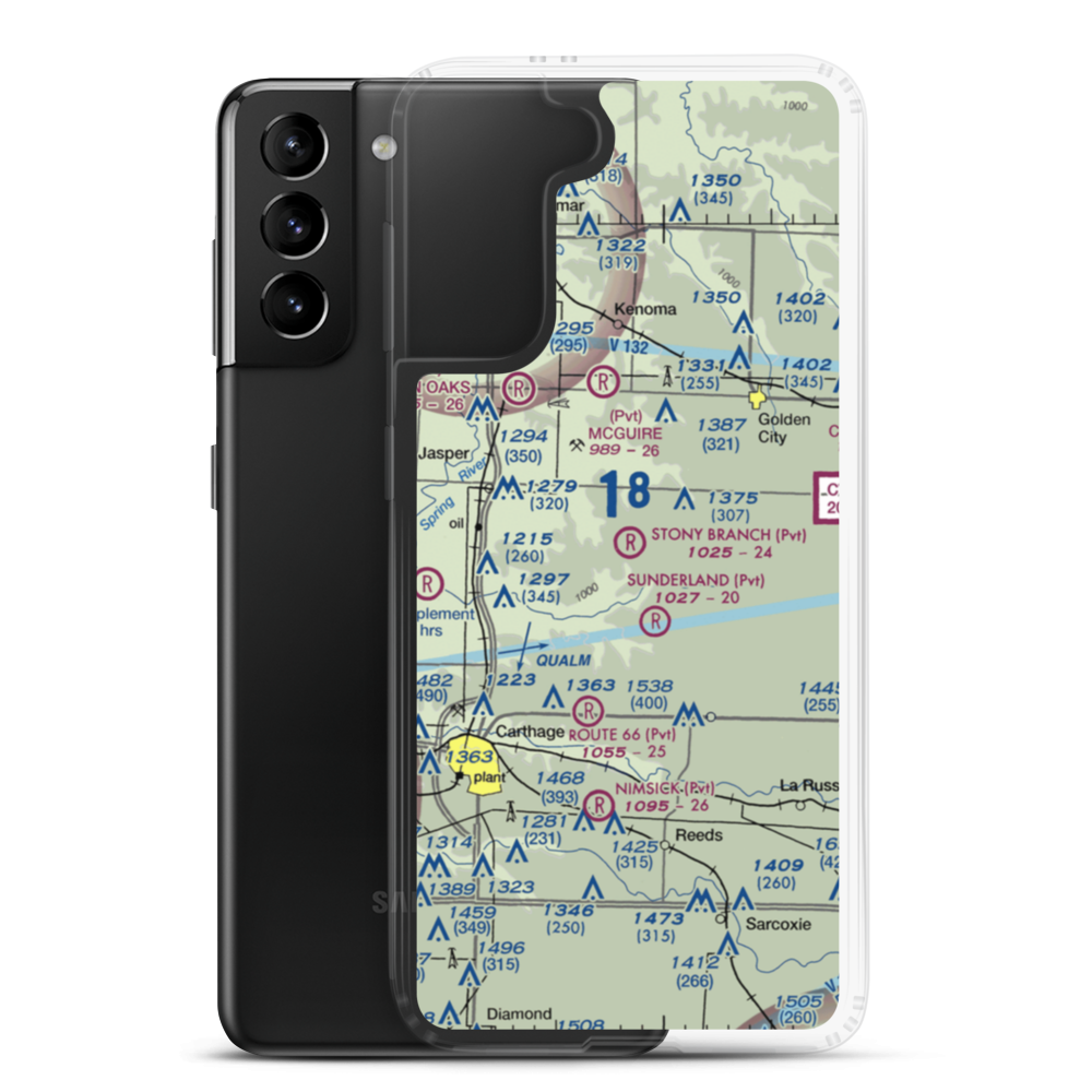 Stony Branch Airport (78MU) VFR Sectional Samsung Case Samsung Galaxy S21 Plus model shown