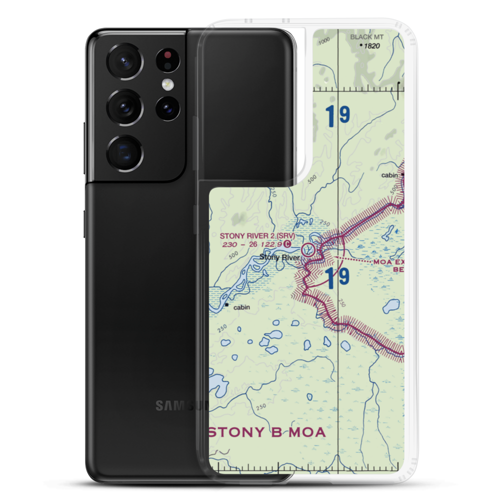 Stony River 2 Airport (SRV) VFR Sectional Samsung Case Samsung Galaxy S21 Ultra model shown