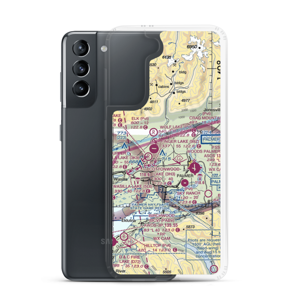 Stormy Hill Seaplane Base (9AK1) VFR Sectional Samsung Case Samsung Galaxy S21 model shown