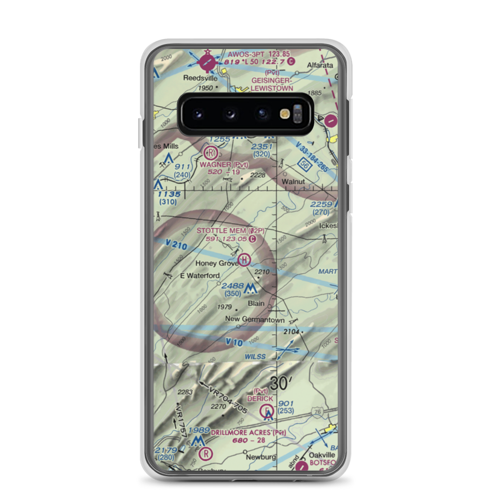 Stottle Memorial Heliport (02P) VFR Sectional Samsung Case Samsung Galaxy S10 model shown