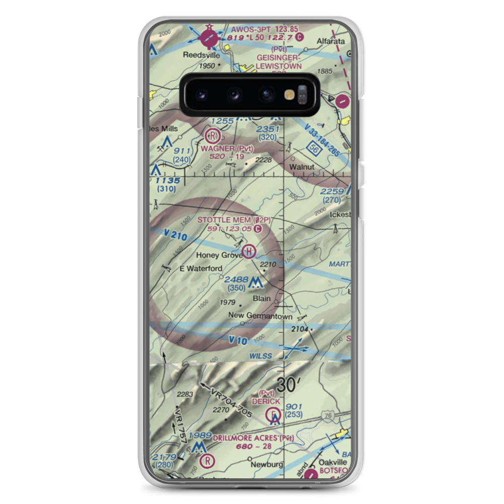 Stottle Memorial Heliport (02P) VFR Sectional Samsung Case Samsung Galaxy S10+ model shown