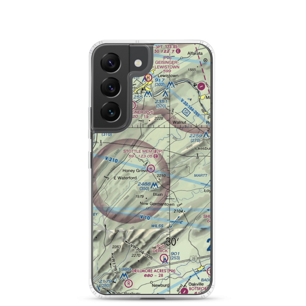 Stottle Memorial Heliport (02P) VFR Sectional Samsung Case Samsung Galaxy S22 model shown