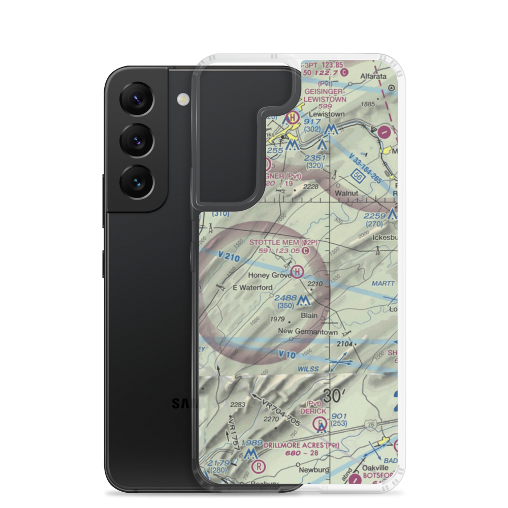Stottle Memorial Heliport (02P) VFR Sectional Samsung Case Samsung Galaxy S22 model shown