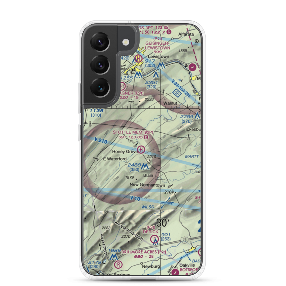 Stottle Memorial Heliport (02P) VFR Sectional Samsung Case Samsung Galaxy S22 Plus model shown