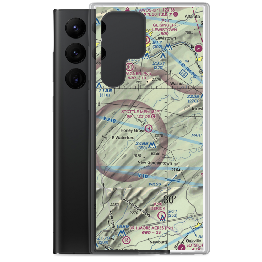 Stottle Memorial Heliport (02P) VFR Sectional Samsung Case Samsung Galaxy S22 Ultra model shown
