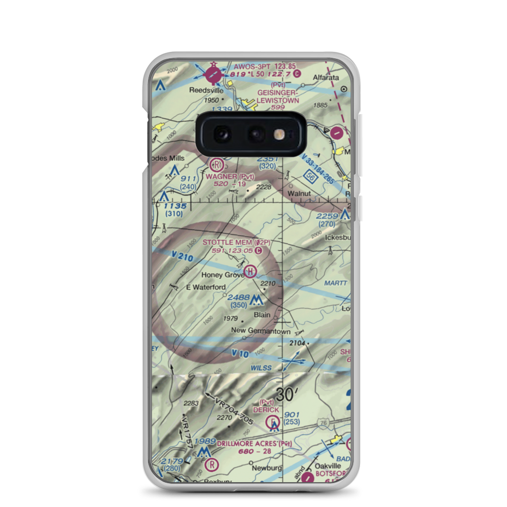 Stottle Memorial Heliport (02P) VFR Sectional Samsung Case Samsung Galaxy S10e model shown