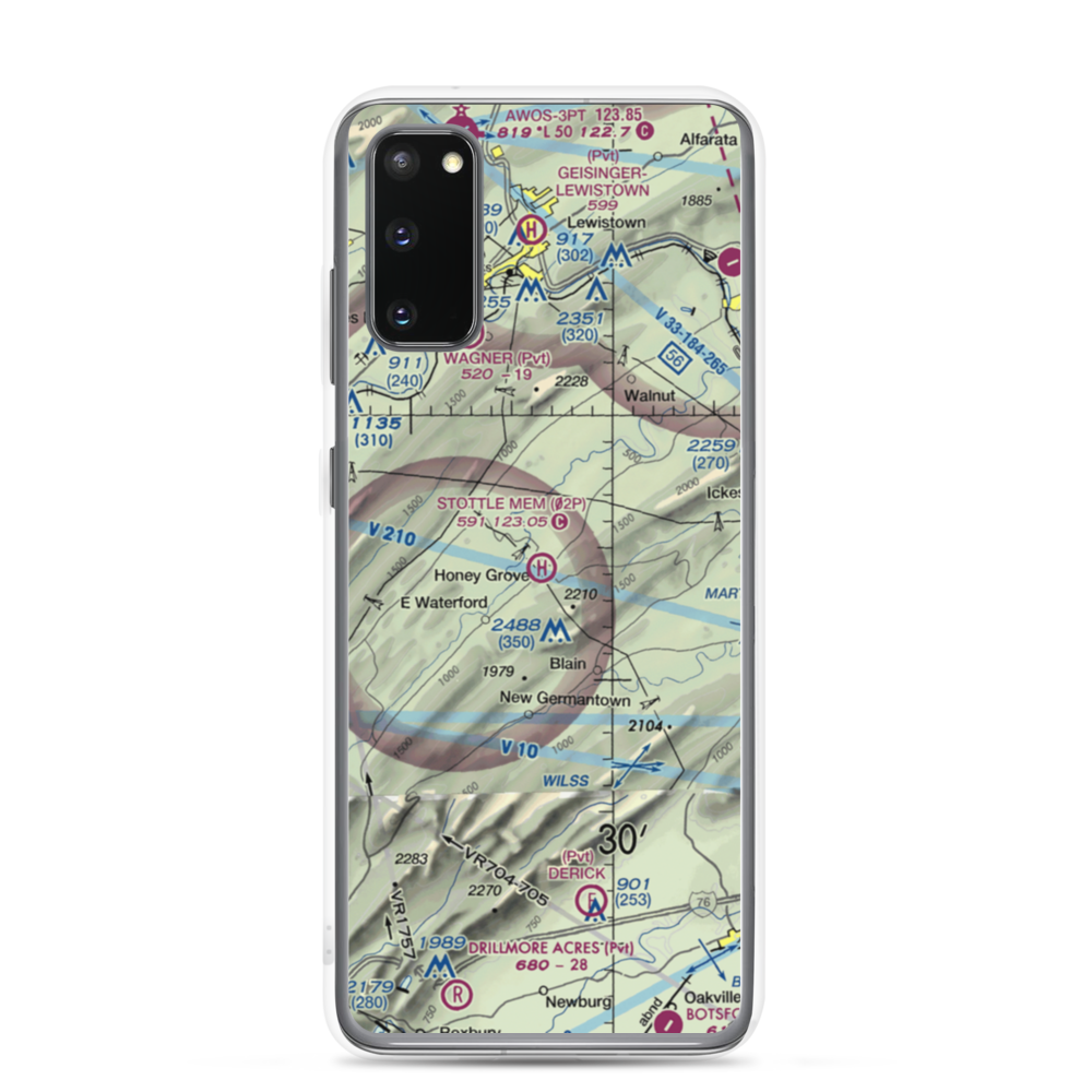 Stottle Memorial Heliport (02P) VFR Sectional Samsung Case Samsung Galaxy S20 model shown