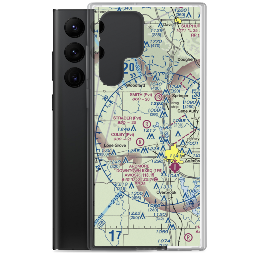 Strader Ranch Airport (OK62) VFR Sectional Samsung Case Samsung Galaxy S22 Ultra model shown
