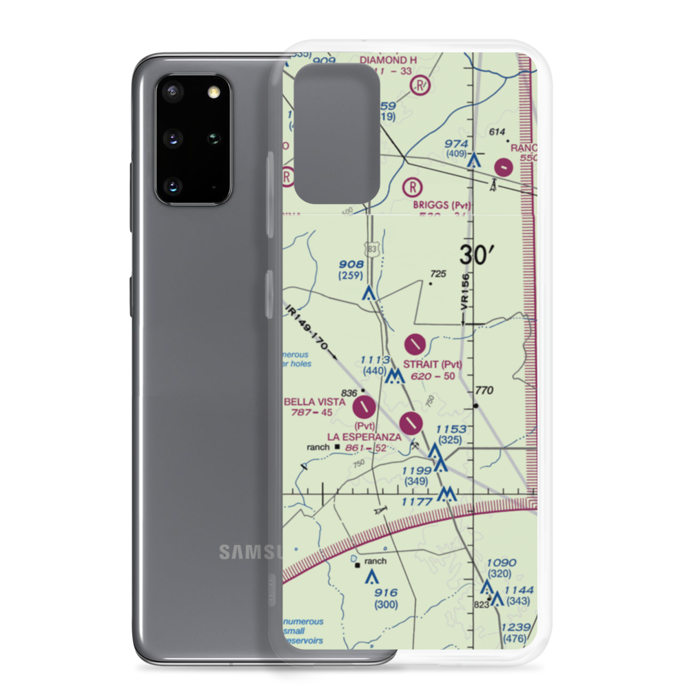 Strait Ranch Airport (8TS9) VFR Sectional Samsung Case Samsung Galaxy S20 Plus model shown