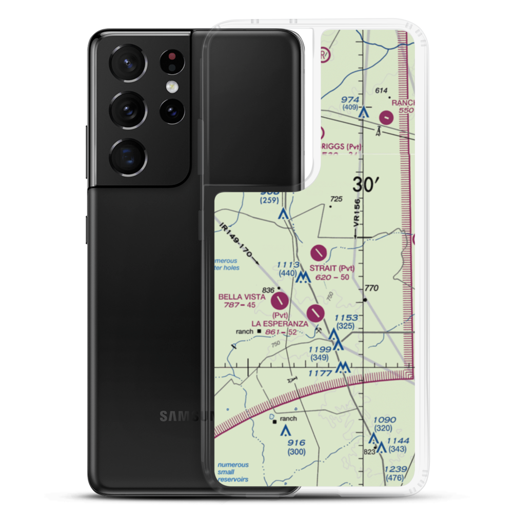 Strait Ranch Airport (8TS9) VFR Sectional Samsung Case Samsung Galaxy S21 Ultra model shown