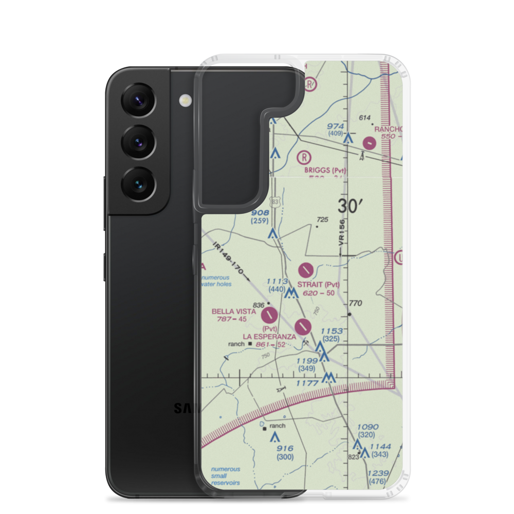 Strait Ranch Airport (8TS9) VFR Sectional Samsung Case Samsung Galaxy S22 model shown