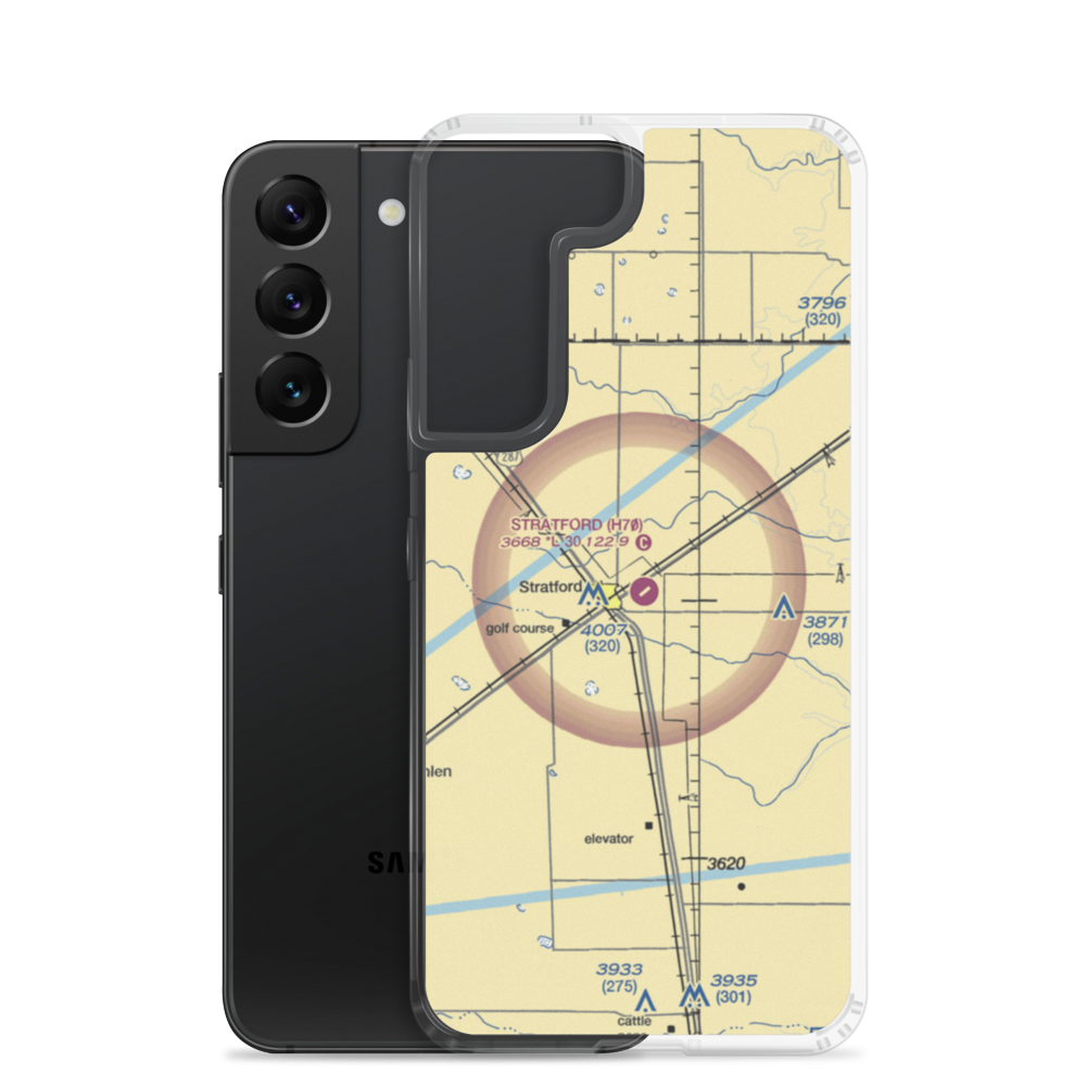 Stratford Field (H70) VFR Sectional Samsung Case Samsung Galaxy S22 model shown