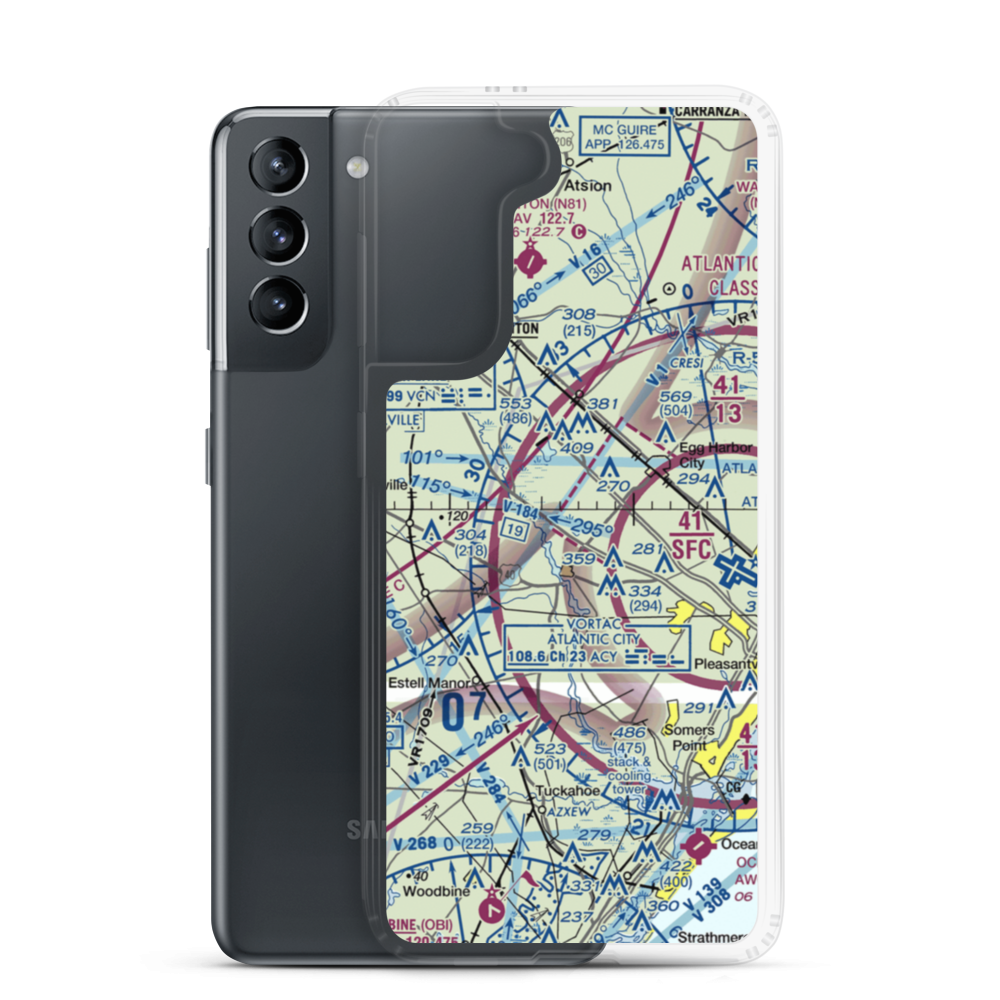 Strawberry Fields Airport (89NJ) VFR Sectional Samsung Case Samsung Galaxy S21 model shown