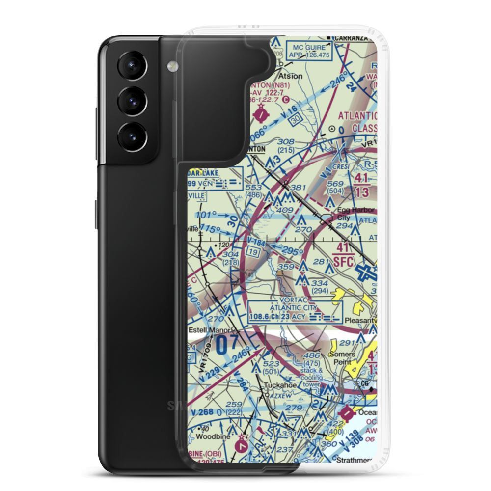Strawberry Fields Airport (89NJ) VFR Sectional Samsung Case Samsung Galaxy S21 Plus model shown