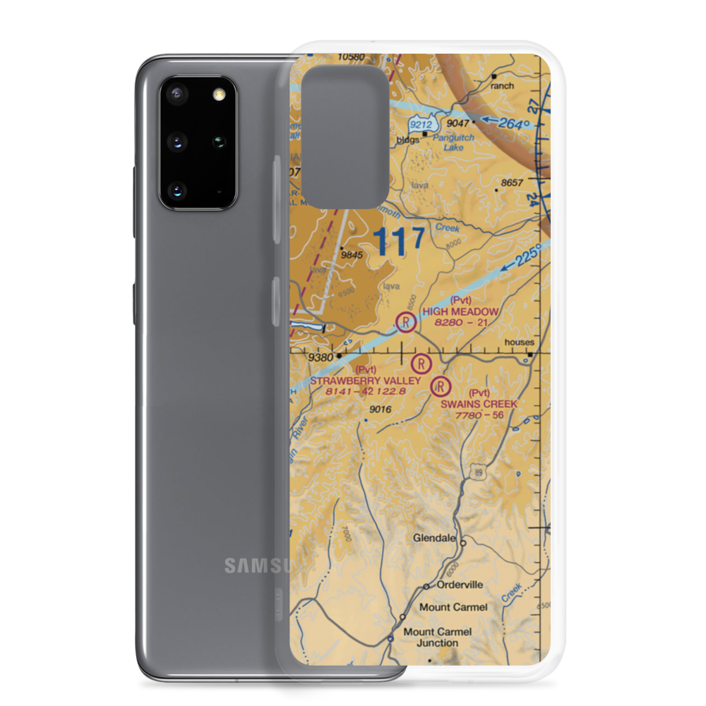 Strawberry Valley Estates Airport (UT24) VFR Sectional Samsung Case Samsung Galaxy S20 Plus model shown