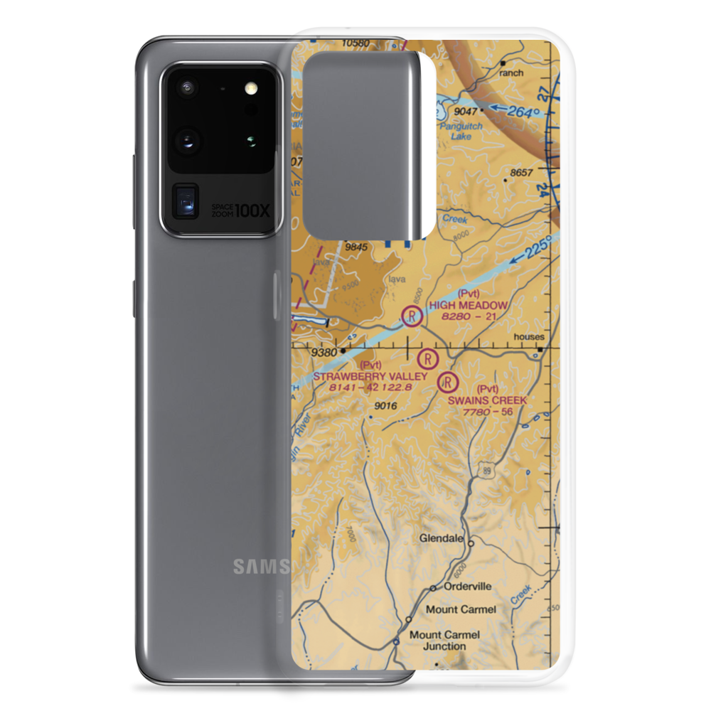 Strawberry Valley Estates Airport (UT24) VFR Sectional Samsung Case Samsung Galaxy S20 Ultra model shown