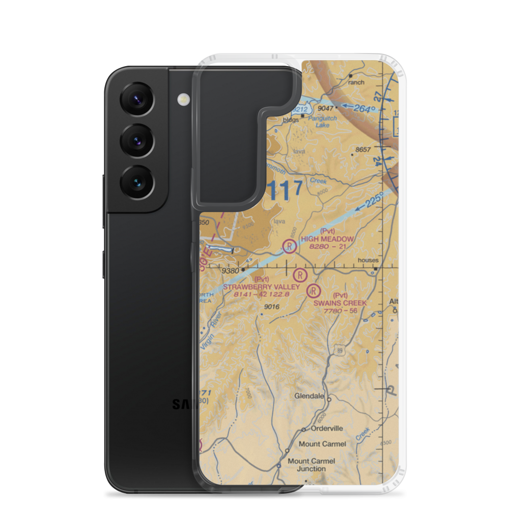 Strawberry Valley Estates Airport (UT24) VFR Sectional Samsung Case Samsung Galaxy S22 model shown