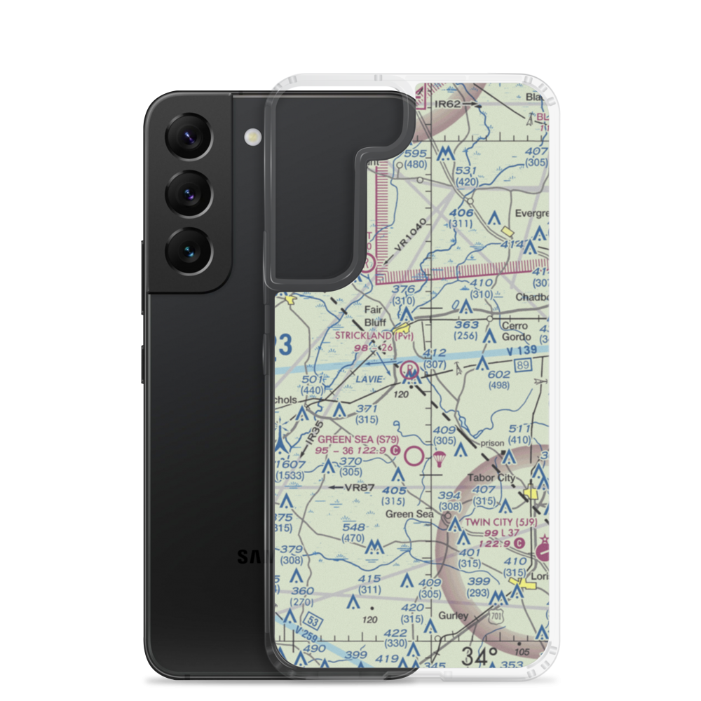 Strickland Field (89NC) VFR Sectional Samsung Case Samsung Galaxy S22 model shown