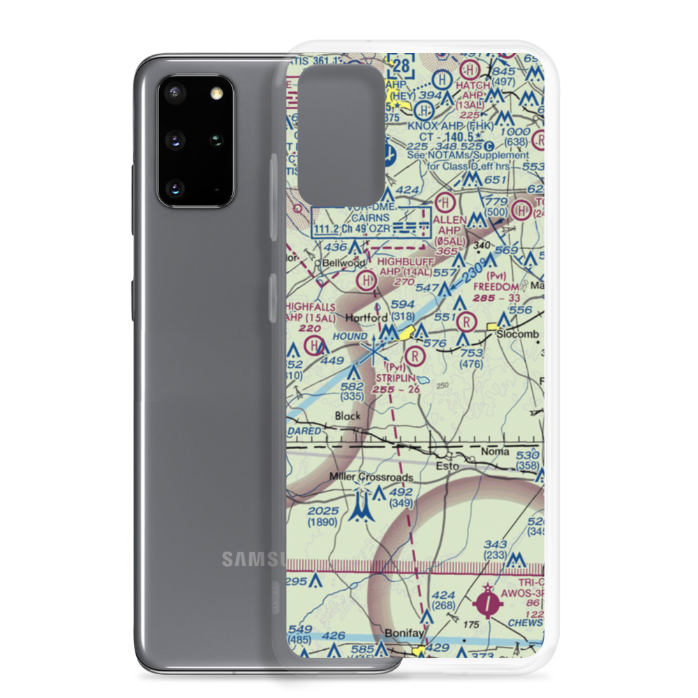 Striplin Airfield (AL62) VFR Sectional Samsung Case Samsung Galaxy S20 Plus model shown