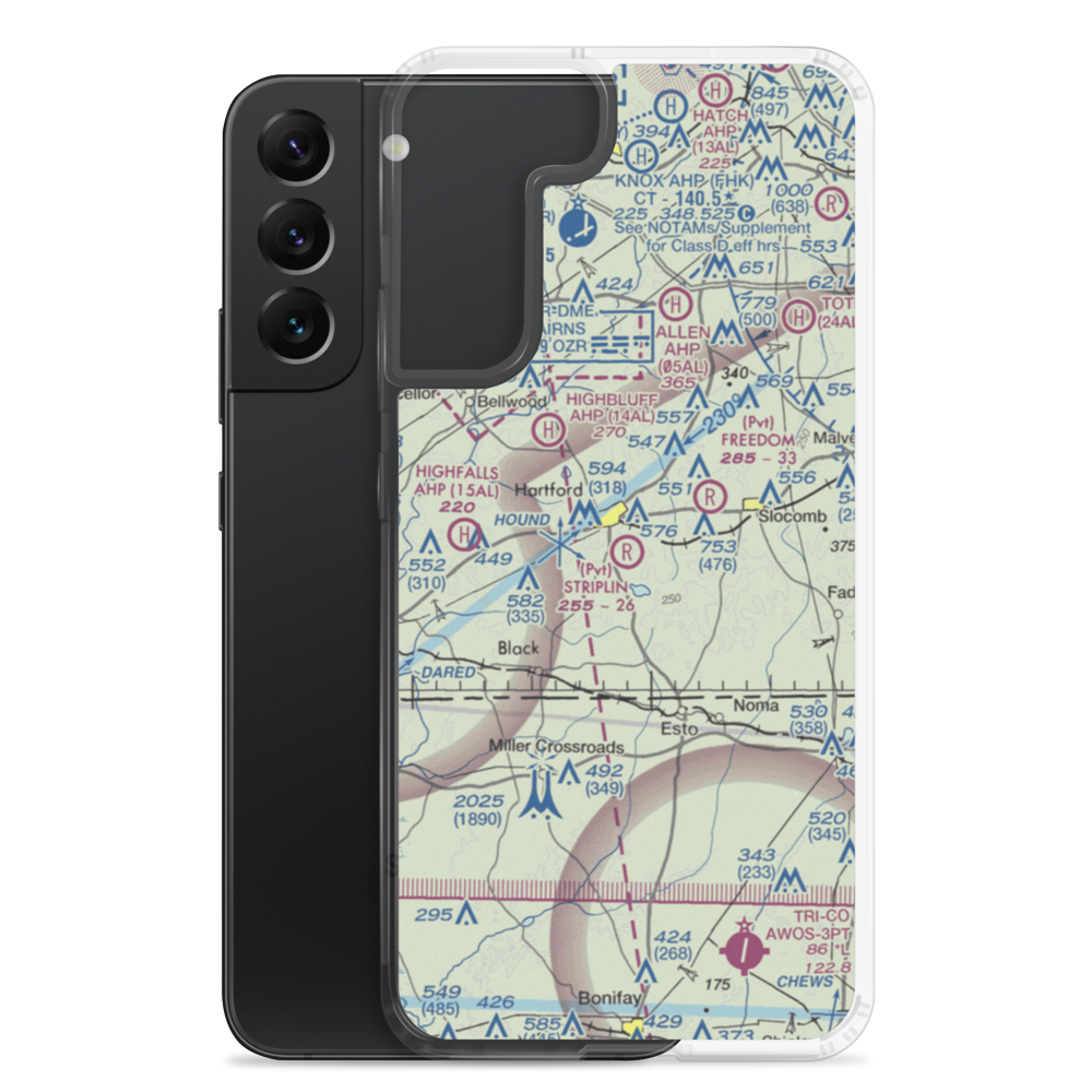 Striplin Airfield (AL62) VFR Sectional Samsung Case Samsung Galaxy S22 Plus model shown