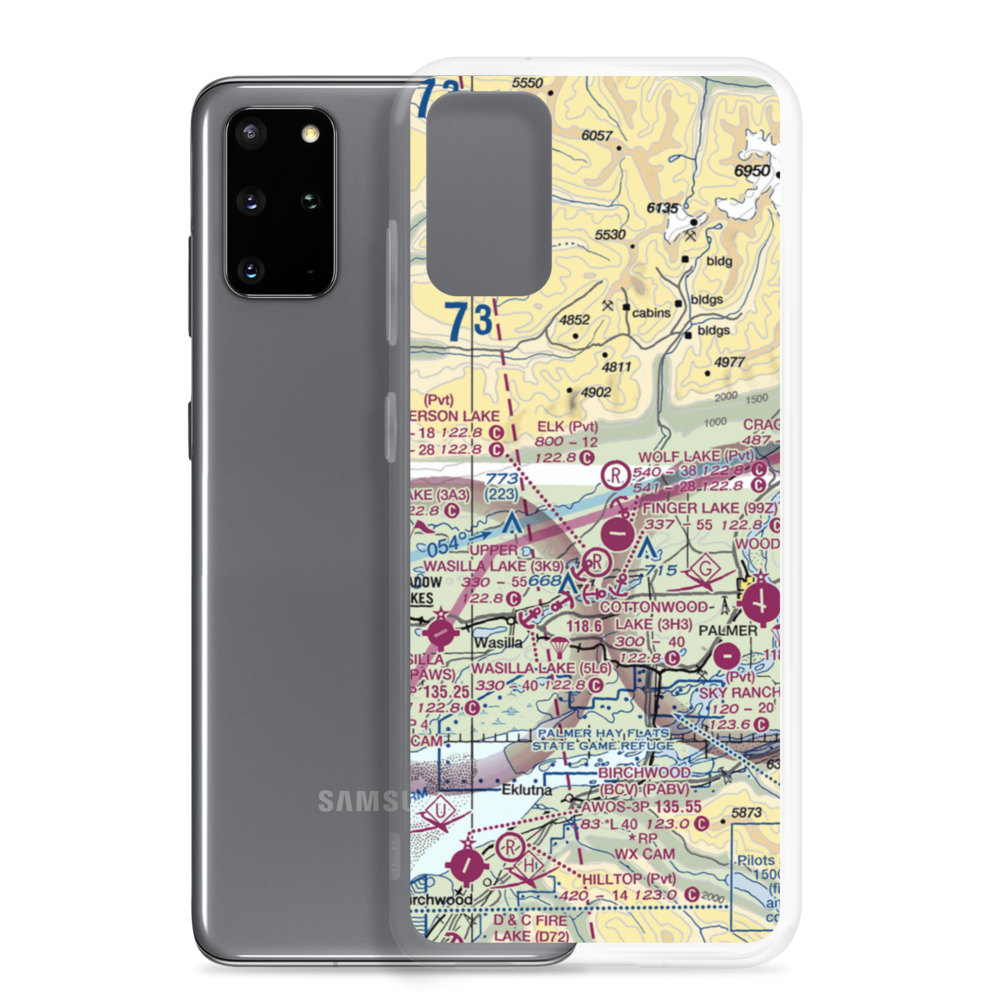 Stro's Airport (AK54) VFR Sectional Samsung Case Samsung Galaxy S20 Plus model shown