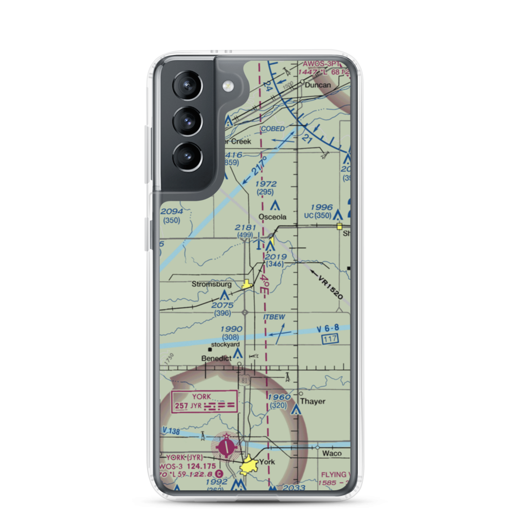 Stromsburg Municipal Airport (23NE) VFR Sectional Samsung Case Samsung Galaxy S21 model shown