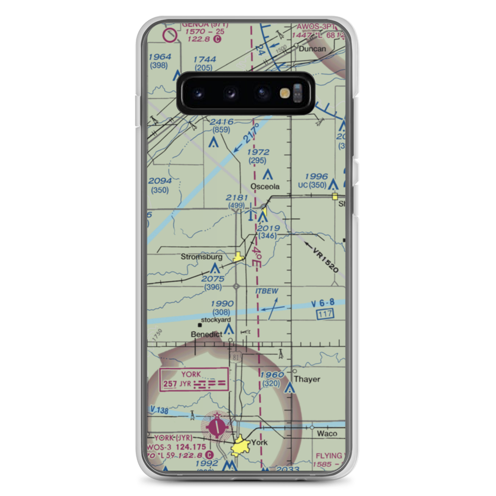 Stromsburg Municipal Airport (23NE) VFR Sectional Samsung Case Samsung Galaxy S10+ model shown