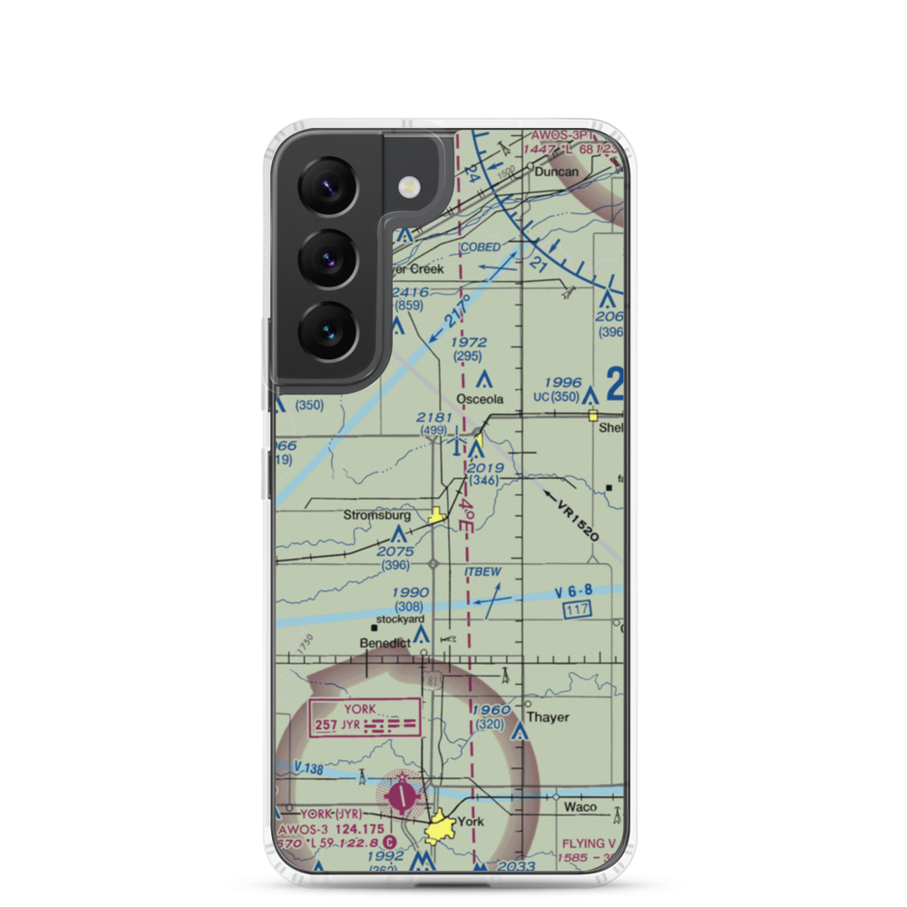 Stromsburg Municipal Airport (23NE) VFR Sectional Samsung Case Samsung Galaxy S22 model shown