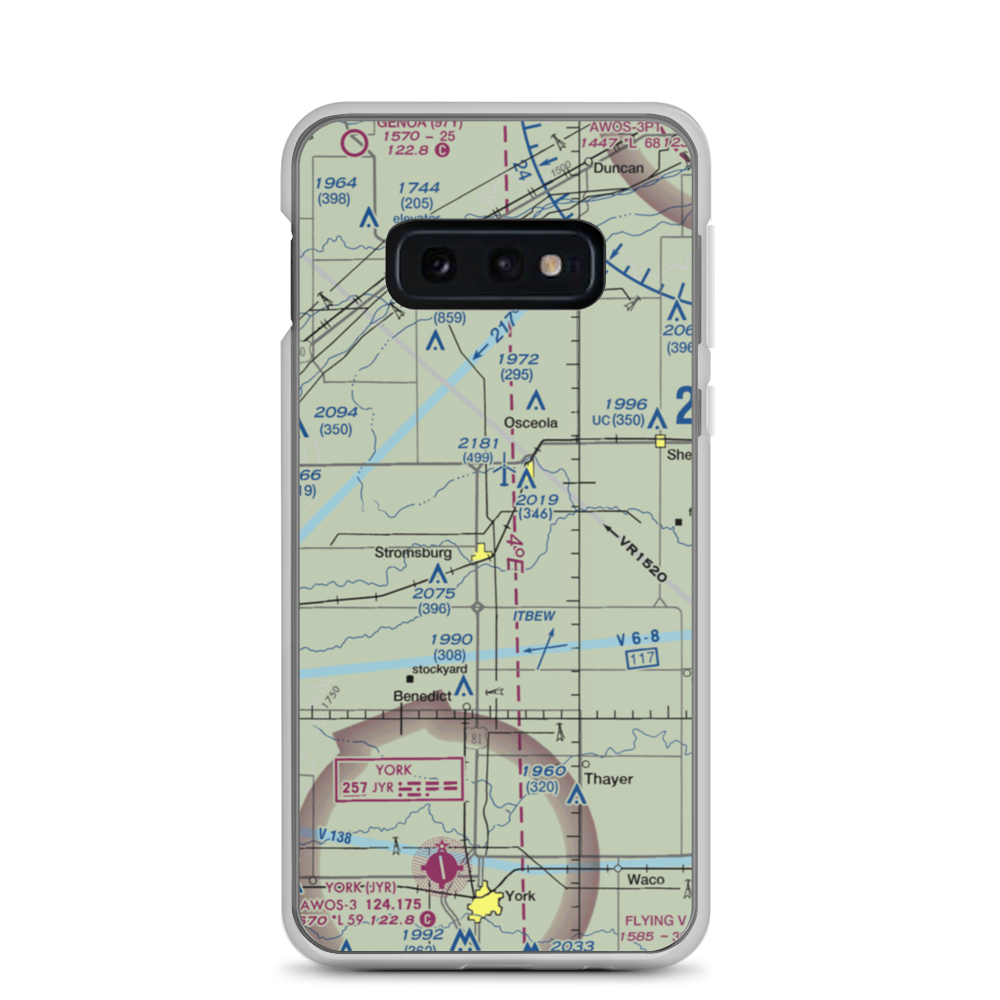 Stromsburg Municipal Airport (23NE) VFR Sectional Samsung Case Samsung Galaxy S10e model shown