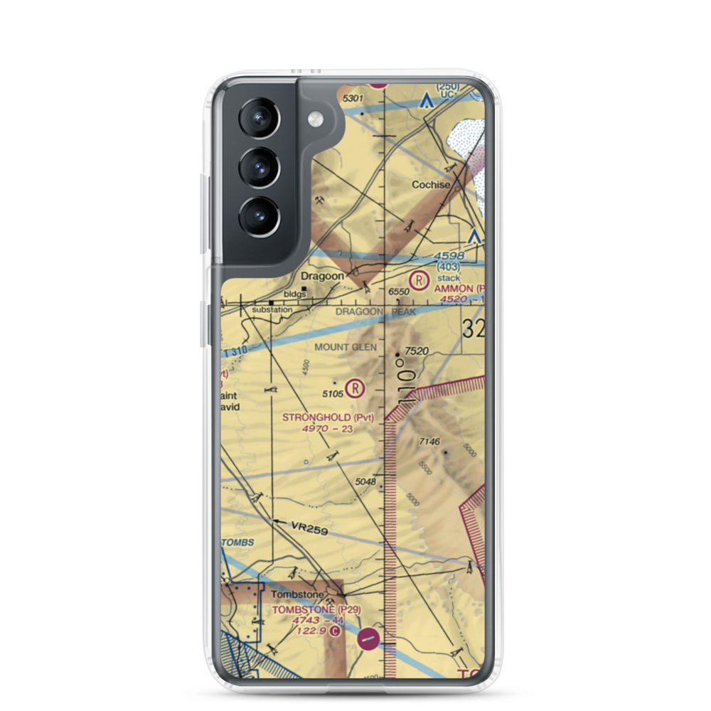 Stronghold Airport (09AZ) VFR Sectional Samsung Case Samsung Galaxy S21 model shown