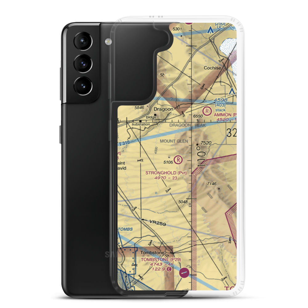 Stronghold Airport (09AZ) VFR Sectional Samsung Case Samsung Galaxy S21 Plus model shown