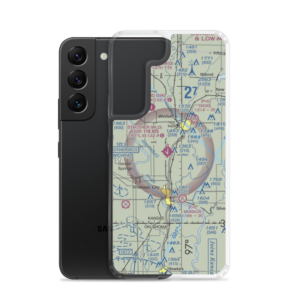 Strother Field (WLD) VFR Sectional Samsung Case Samsung Galaxy S22 model shown