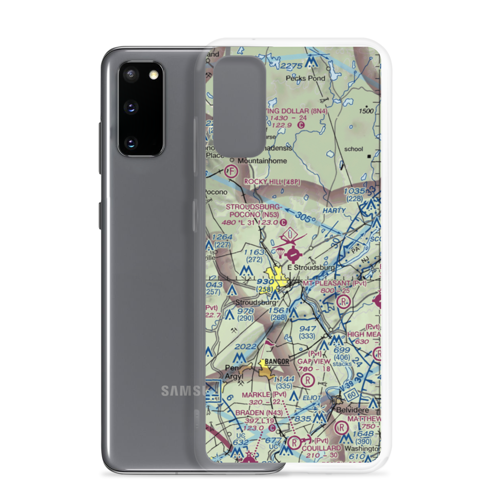 Stroudsburg Pocono Airport (N53) VFR Sectional Samsung Case Samsung Galaxy S20 model shown