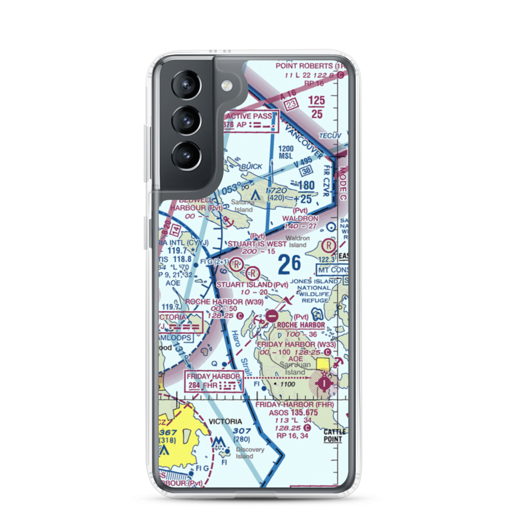 Stuart Island Airpark (7WA5) VFR Sectional Samsung Case Samsung Galaxy S21 model shown